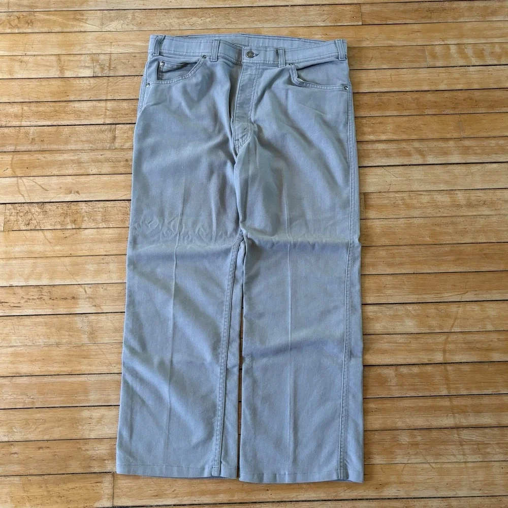 VTG 80s Levi's With A Skosh More Room Jeans Pants Gray Mens 36x26 Made In USA